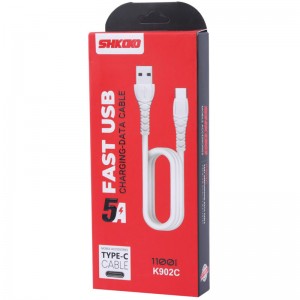 کابل تایپ سی فست شارژ 5 آمپر شکاکو K902C طول 1.1 متر