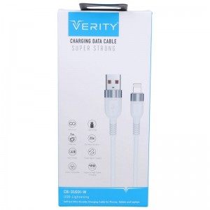 کابل آیفونی فست شارژ Verity CB-3160I-W 3A PD 65W 1m
