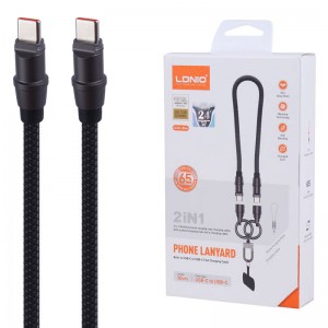 کابل تبدیل کوتاه فست شارژ Ldnio LC22C Type-C To Type-C 65W 30cm