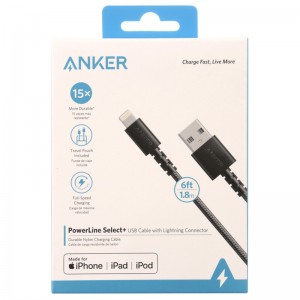 کابل آیفونی فست شارژ 2.4 آمپر انکر PowerLine Select+ A8013 طول 1.8 متر