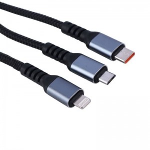 کابل 3 سر فست شارژ TDA-218 100W 1.2m