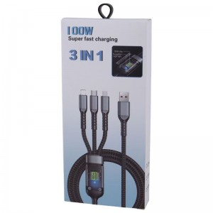 کابل 3 سر فست شارژ TDA-218 100W 1.2m