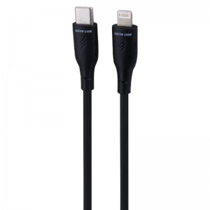 کابل تبدیل فست شارژ Green Lion GNPVCUSCLGBK Type-C TO Lightning QC 18W 1m