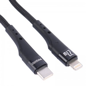 کابل تبدیل فست شارژ Yesido CA115 Type-C To Lightning PD 27W 3m