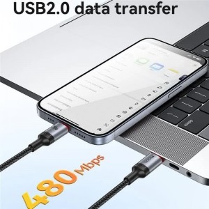 کابل دو سر تایپ سی فست شارژ 60 وات یسیدو CA183 طول 2 متر
