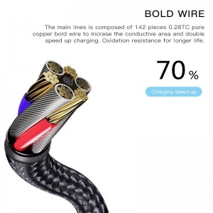 کابل لایتنینگ فست شارژ 2.4 آمپر یسیدو CA97L طول 1.2 متر