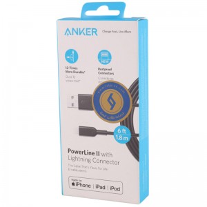 کابل لایتنینگ فست شارژ انکر PowerLine II A8433H12 طول 1.8 متر