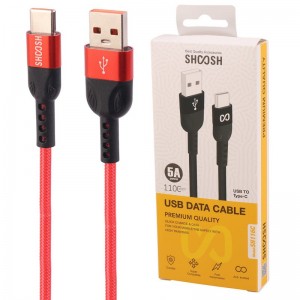 کابل تایپ سی فست شارژ 5 آمپر شوش SH116C طول 1.1 متر