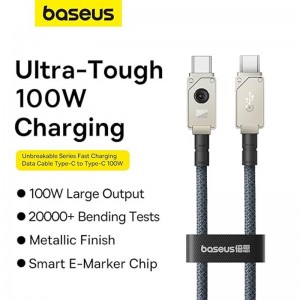 کابل تبدیل فست شارژ Baseus Unbreakable Series P10355800221-01 Type-C To Type-C PD 100W 2m