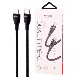 کابل تبدیل فست شارژ Yesido CA83 Type-C to Type-C 45W 30cm