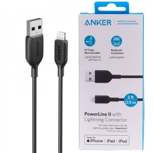 کابل لایتنینگ 2.4 آمپر انکر PowerLine III A8812 طول 90 سانتی متر