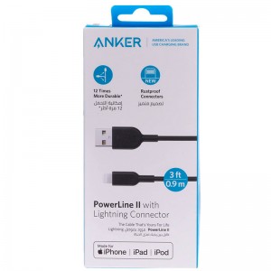کابل آیفونی Anker PowerLine III A8812 2.4A 0.9m