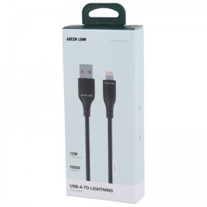 کابل لایتنینگ فست شارژ 12 وات گرین لاین GNPVCUSALGBK طول 1 متر