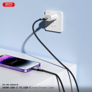 کابل تبدیل فست شارژ XO XO-NB-Q264A Type-C To Type-C PD 240W 1m