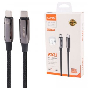 کابل دو سر تایپ سی فست شارژ 240 وات الدینیو LC921C طول 1 متر