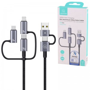 کابل شارژ چندکاره فست شارژ 240 وات یوسامز SJ738 طول 2 متر