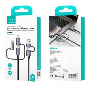 کابل شارژ چندکاره فست شارژ 240 وات یوسامز SJ738 طول 2 متر