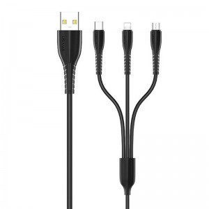 کابل 3 سر Usams US-SJ374 2A 1m