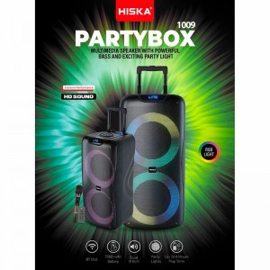 اسپیکر چمدانی بلوتوثی هیسکا Party Box 1009 + میکروفون و ریموت کنترل