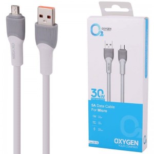 کابل میکرو یو اس بی فست شارژ 30 وات اکسیژن LX-14 طول 1 متر