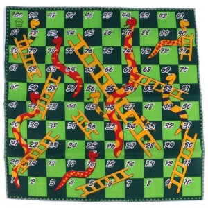 بازی فکری منچ و مارپله پارچه ای 40*40 سانتی متر