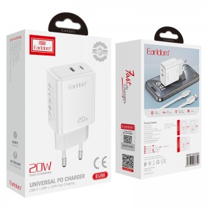 شارژر دیواری 20 وات ارلدام ES-EU50 PD 3A