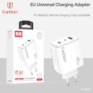 شارژر دیواری 45 وات ارلدام ES-EU52 QC3.0 PD3.0 3A