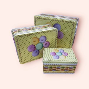 جعبه هدیه فلزی طرح مستطیلی بسته 3 عددی کد 3