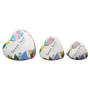 جعبه هدیه فلزی طرح قلبی بسته 3 عددی