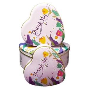 جعبه هدیه فلزی طرح قلبی بسته 3 عددی