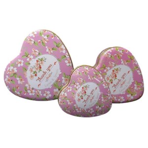 جعبه هدیه فلزی طرح قلبی بسته 3 عددی