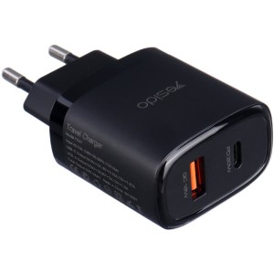 شارژر دیواری 20 وات یسیدو YC47 PD QC 3A + کابل تبدیل آیفونی