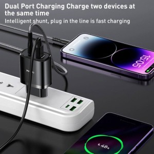 شارژر دیواری 20 وات یسیدو YC47 PD QC 3A + کابل تبدیل آیفونی