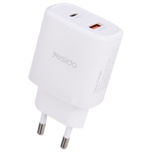شارژر دیواری 20 وات یسیدو YC47 PD QC 3A + کابل تبدیل آیفونی