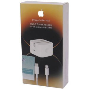 شارژر دیواری اورجینال 20 وات اپل iPhone 14 Pro Max PD 3A + کابل آیفونی