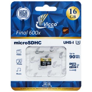 رم میکرو 16 گیگ ویکو Vicco Final U3 90MB/s بدون خشاب