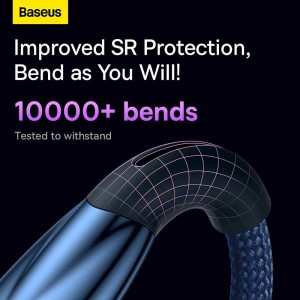 کابل دو سر تایپ سی فست شارژ 100 وات باسئوس Glimmer Series CADH0008 طول 2 متر