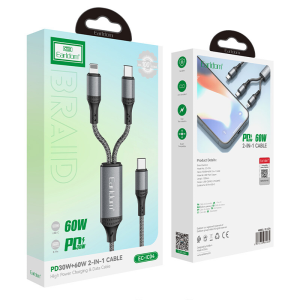 کابل دو سر فست شارژ 60 وات ارلدام EC-IC04 طول 1.2 متر