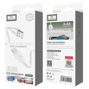 کابل آیفونی فست شارژ 2.4 آمپر ارلدام EC-111i طول 3 متر
