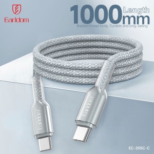 کابل دو سر تایپ سی فست شارژ 60 وات ارلدام EC-205C-C طول 1 متر