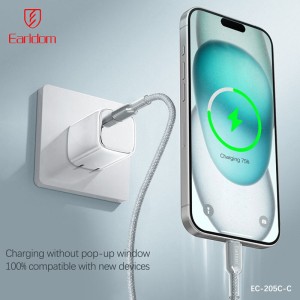 کابل دو سر تایپ سی فست شارژ 60 وات ارلدام EC-205C-C طول 1 متر