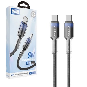 کابل دو سر تایپ سی فست شارژ 60 وات ارلدام EC-204C-C طول 1 متر