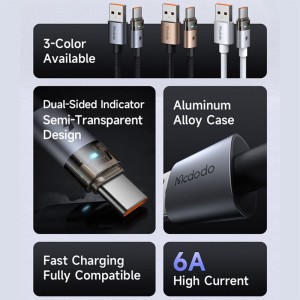 کابل تایپ سی فست شارژ 100 وات مک دودو CA-689 طول 1.2 متر