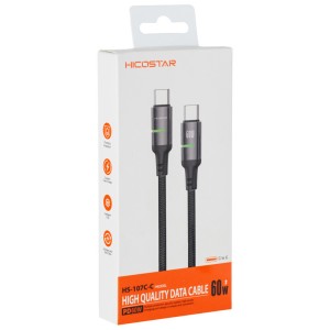 کابل دو سر تایپ سی فست شارژ 60 وات هایکو استار HS-107C-C طول 1 متر