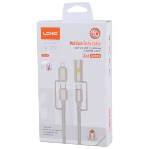 کابل شارژ چندکاره فست شارژ 65 وات الدینیو LC20 طول 1.2 متر