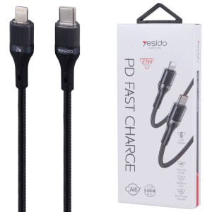 کابل تایپ سی به لایتنینگ فست شارژ 27 وات یسیدو CA167 طول 1.2 متر