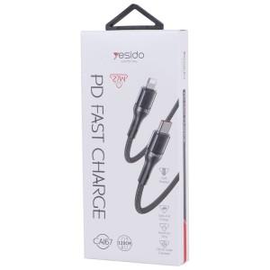 کابل تایپ سی به لایتنینگ فست شارژ 27 وات یسیدو CA167 طول 1.2 متر