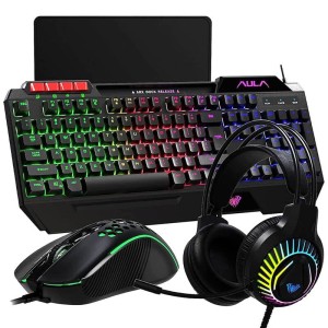 کیبورد و موس گیمینگ آئولا T650 + هدست و پد موس