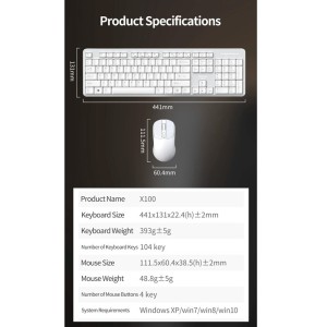 کیبورد و موس بی سیم مافی X100