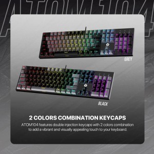 کیبورد گیمینگ فنتک ATOM104 MK886V2 Blue Switch